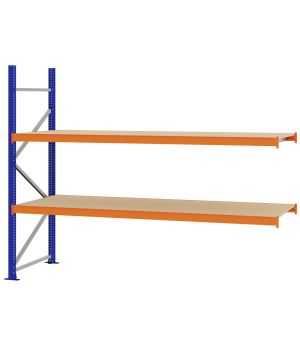 Weitspannregal Anbauregal FORTIS, 2.000×2.500×800 mm, Spanplatte