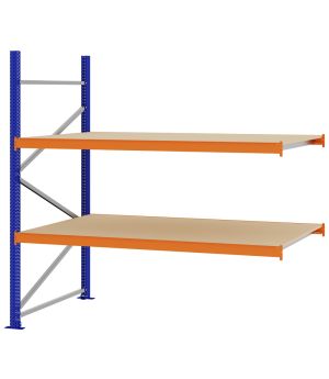 Weitspannregal Anbauregal FORTIS, 2.000×2.000×1.000 mm, Spanplatte