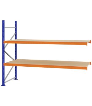 Weitspannregal Anbauregal FORTIS, 2.000×2.500×1.000 mm, Spanplatte