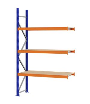 Weitspannregal Anbauregal FORTIS, 2.500×1.500×500 mm, Spanplatte
