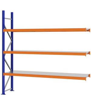 Weitspannregal Anbauregal FORTIS, 2.500×2.500×500 mm, verzinkt