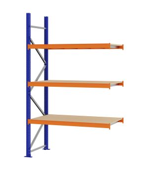 Weitspannregal Anbauregal FORTIS, 2.500×1.500×600 mm, Spanplatte