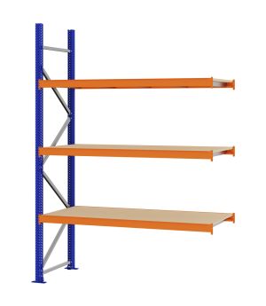 Weitspannregal Anbauregal FORTIS, 2.500×1.750×600 mm, Spanplatte