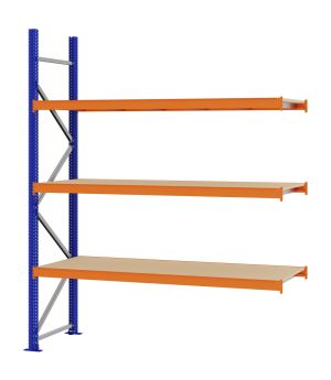 Weitspannregal Anbauregal FORTIS, 2.500×2.000×600 mm, Spanplatte
