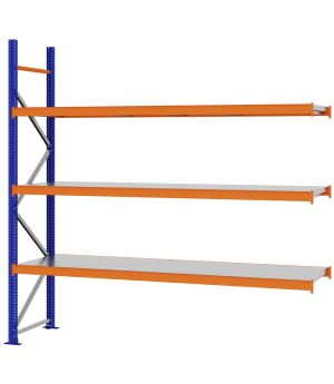 Weitspannregal Anbauregal FORTIS, 2.500×2.500×600 mm, verzinkt