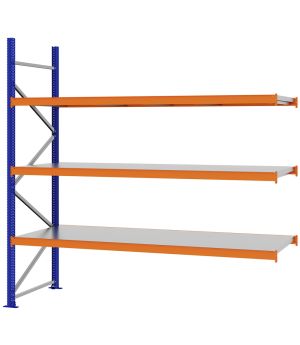 Weitspannregal Anbauregal FORTIS, 2.500×2.500×800 mm, verzinkt