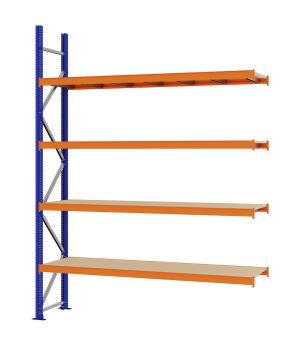 Weitspannregal Anbauregal FORTIS, 3.000×2.250×500 mm, Spanplatte