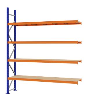 Weitspannregal Anbauregal FORTIS, 3.000×2.500×500 mm, Spanplatte