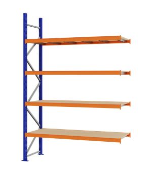 Weitspannregal Anbauregal FORTIS, 3.000×2.000×600 mm, Spanplatte