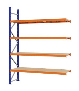 Weitspannregal Anbauregal FORTIS, 3.000×2.250×600 mm, Spanplatte