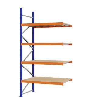 Weitspannregal Anbauregal FORTIS, 3.000×1.500×800 mm, Spanplatte