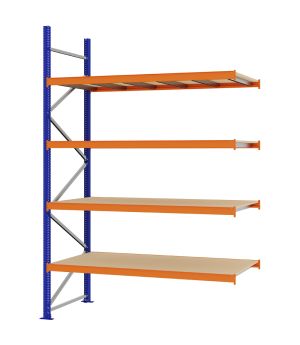 Weitspannregal Anbauregal FORTIS, 3.000×2.000×800 mm, Spanplatte