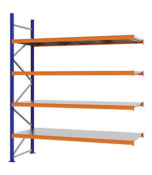 Weitspannregal Anbauregal FORTIS, 3.000×2.500×800 mm, verzinkt
