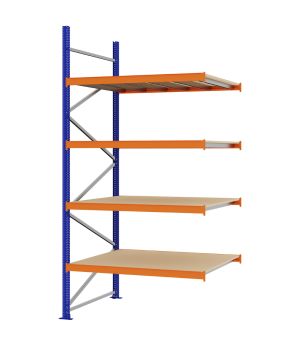Weitspannregal Anbauregal FORTIS, 3.000×1.500×1.000 mm, Spanplatte