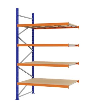 Weitspannregal Anbauregal FORTIS, 3.000×1.750×1.000 mm, Spanplatte