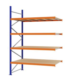 Weitspannregal Anbauregal FORTIS, 3.000×2.000×1.000 mm, Spanplatte
