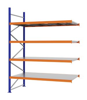 Weitspannregal Anbauregal FORTIS, 3.000×2.250×1.000 mm, verzinkt