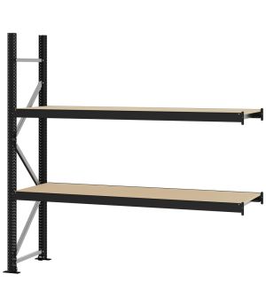 Weitspannregal Anbauregal FORTIS, 2.000×2.000×500 mm, Spanplatte
