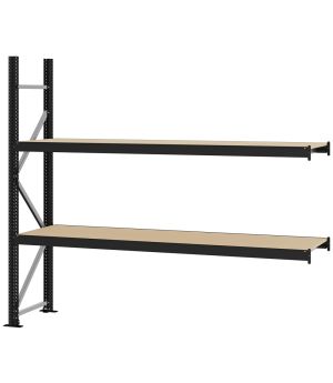 Weitspannregal Anbauregal FORTIS, 2.000×2.250×500 mm, Spanplatte