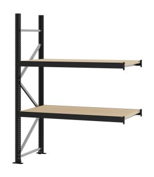 Weitspannregal Anbauregal FORTIS, 2.000×1.500×600 mm, Spanplatte