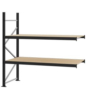 Weitspannregal Anbauregal FORTIS, 2.000×2.000×800 mm, Spanplatte