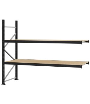 Weitspannregal Anbauregal FORTIS, 2.000×2.500×800 mm, Spanplatte