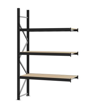 Weitspannregal Anbauregal FORTIS, 2.500×1.500×500 mm, Spanplatte
