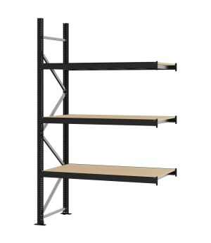 Weitspannregal Anbauregal FORTIS, 2.500×1.500×600 mm, Spanplatte