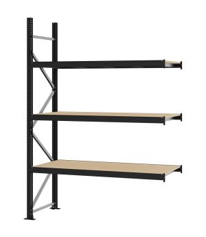 Weitspannregal Anbauregal FORTIS, 2.500×1.750×600 mm, Spanplatte