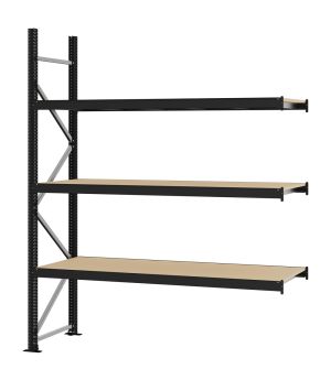 Weitspannregal Anbauregal FORTIS, 2.500×2.000×600 mm, Spanplatte