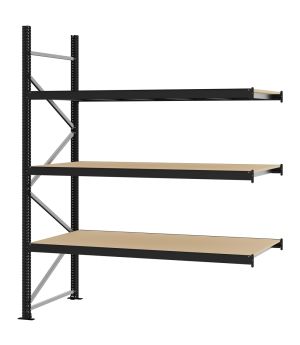 Weitspannregal Anbauregal FORTIS, 2.500×2.000×800 mm, Spanplatte