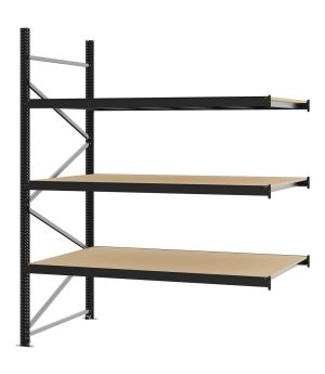 Weitspannregal Anbauregal FORTIS, 2.500×2.000×1.000 mm, Spanplatte