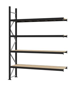 Weitspannregal Anbauregal FORTIS, 3.000×2.250×500 mm, Spanplatte