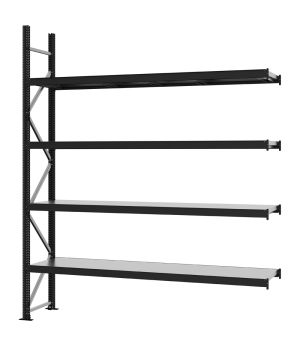 Weitspannregal Anbauregal FORTIS, 3.000×2.500×500 mm, verzinkt