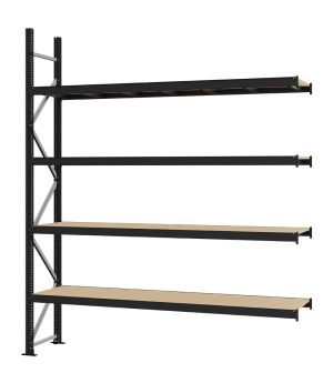 Weitspannregal Anbauregal FORTIS, 3.000×2.500×500 mm, Spanplatte