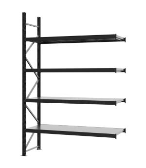 Weitspannregal Anbauregal FORTIS, 3.000×2.000×600 mm, verzinkt