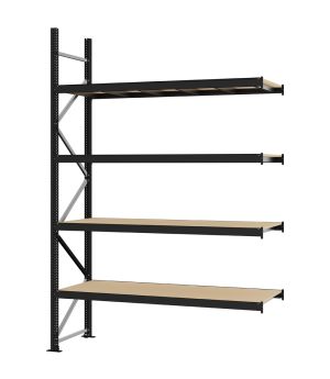 Weitspannregal Anbauregal FORTIS, 3.000×2.000×600 mm, Spanplatte