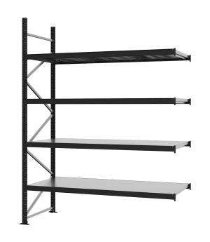 Weitspannregal Anbauregal FORTIS, 3.000×2.250×800 mm, verzinkt