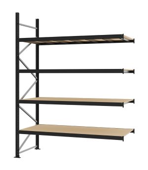 Weitspannregal Anbauregal FORTIS, 3.000×2.250×800 mm, Spanplatte