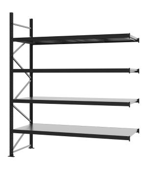 Weitspannregal Anbauregal FORTIS, 3.000×2.500×800 mm, verzinkt