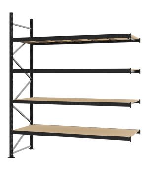 Weitspannregal Anbauregal FORTIS, 3.000×2.500×800 mm, Spanplatte