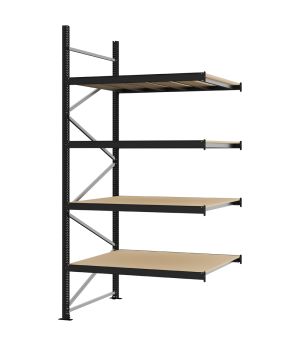 Weitspannregal Anbauregal FORTIS, 3.000×1.500×1.000 mm, Spanplatte