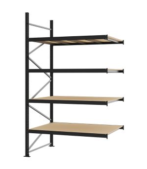 Weitspannregal Anbauregal FORTIS, 3.000×1.750×1.000 mm, Spanplatte