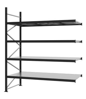 Weitspannregal Anbauregal FORTIS, 3.000×2.500×1.000 mm, verzinkt