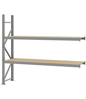 Weitspannregal Anbauregal FORTIS, 2.000×2.250×500 mm, Spanplatte