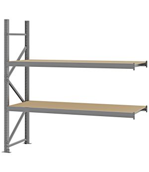 Weitspannregal Anbauregal FORTIS, 2.000×2.000×600 mm, Spanplatte