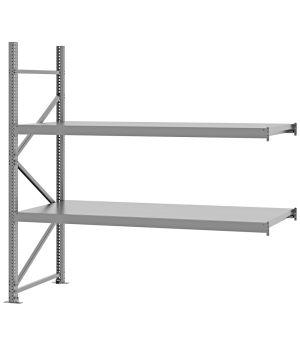 Weitspannregal Anbauregal FORTIS, 2.000×2.000×800 mm, verzinkt