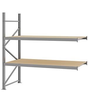 Weitspannregal Anbauregal FORTIS, 2.000×2.000×800 mm, Spanplatte