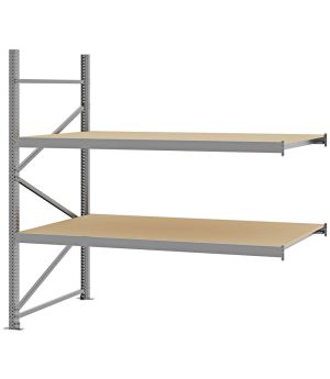 Weitspannregal Anbauregal FORTIS, 2.000×2.000×1.000 mm, Spanplatte