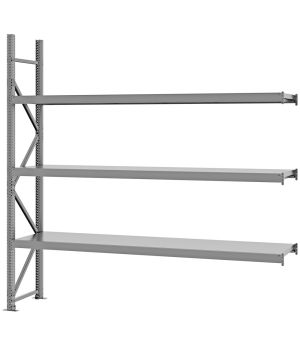 Weitspannregal Anbauregal FORTIS, 2.500×2.500×500 mm, verzinkt